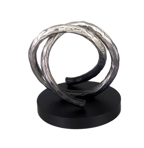 Μεταλλικός Διακοσμητικός Στρόβιλος Σε μαύρη MDF Βάση